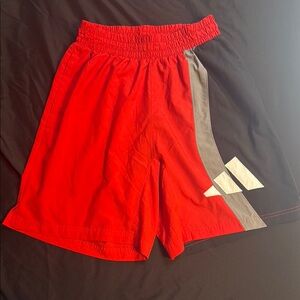 Adidas Red and Black Athletic Shorts Lightweight Breathable